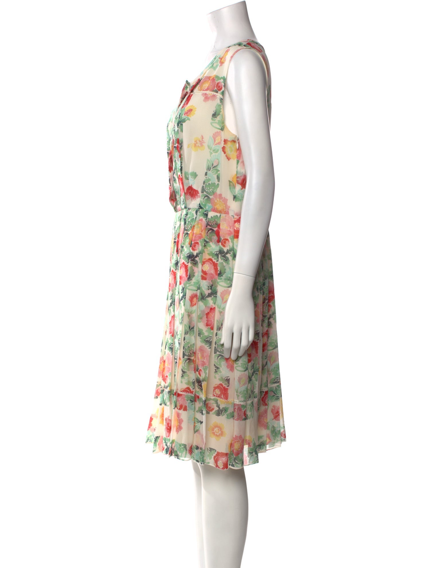 Oscar de la Renta Silk Midi Length Dress