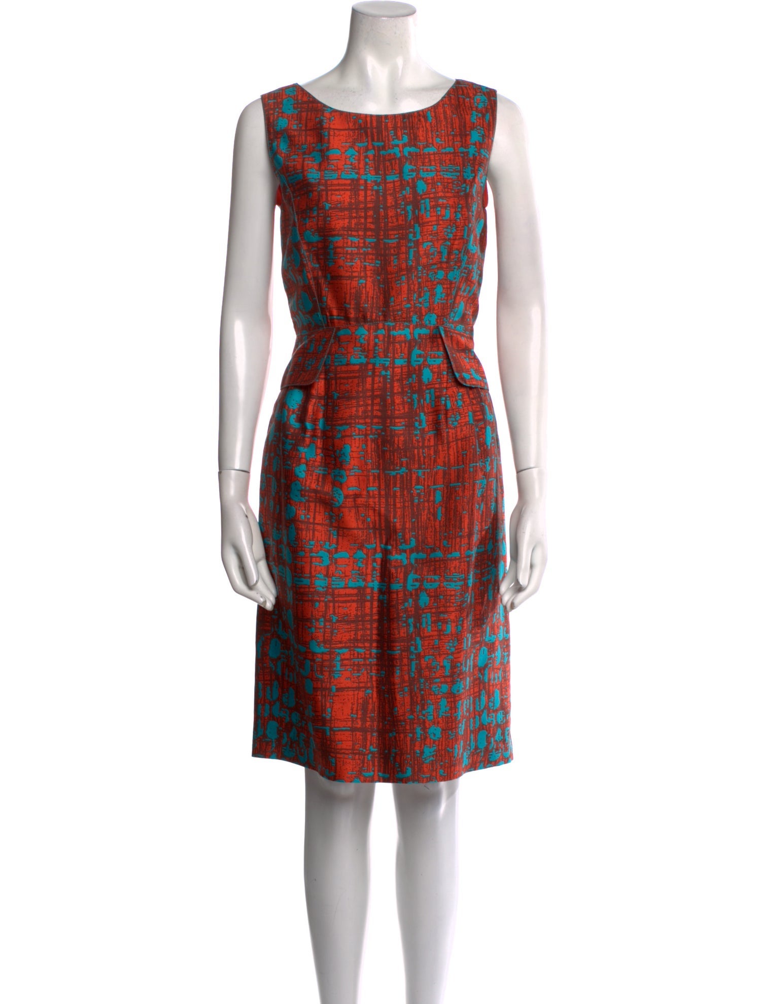 Oscar de la Renta Printed Knee-Length Dress w/ Tags