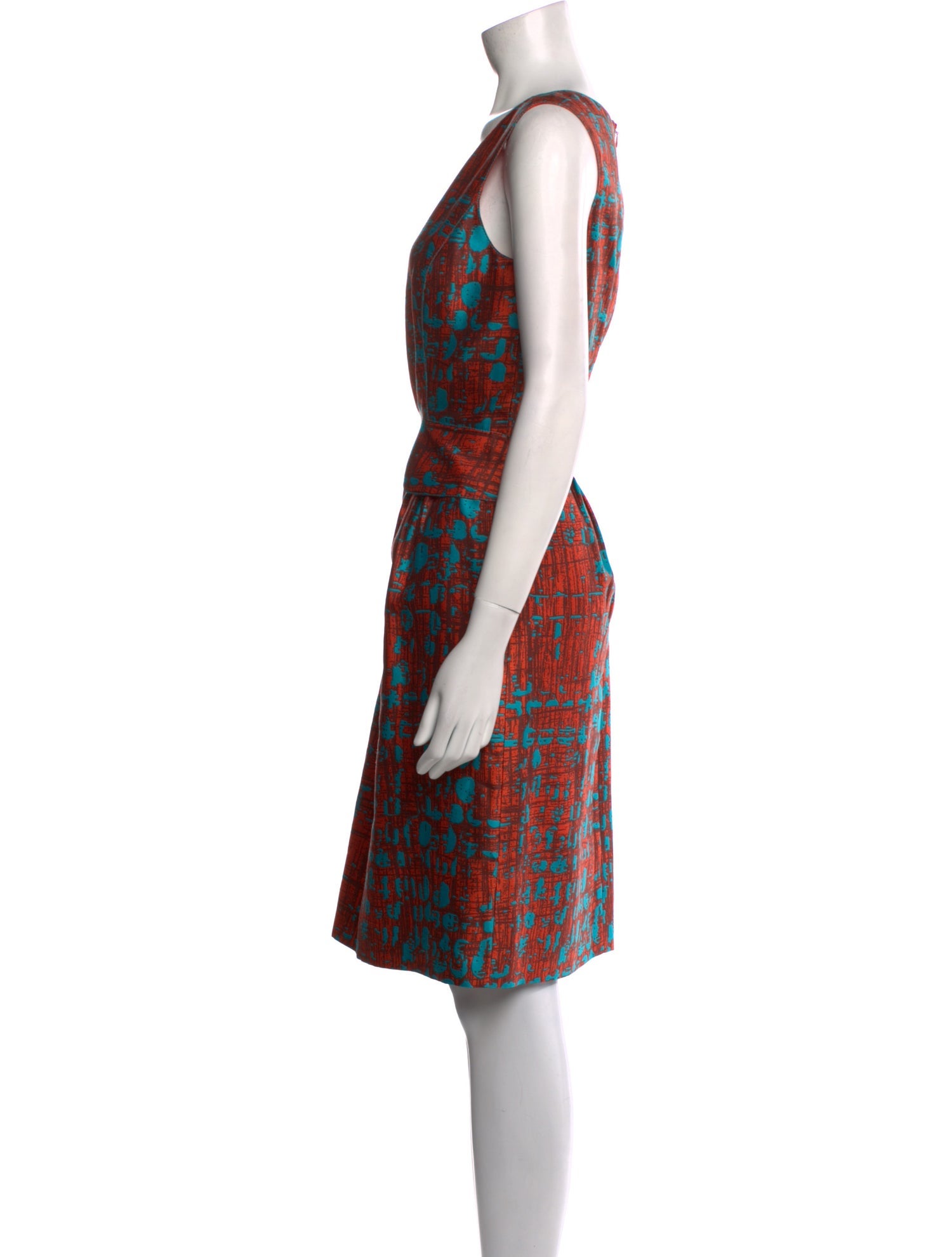 Oscar de la Renta Printed Knee-Length Dress w/ Tags