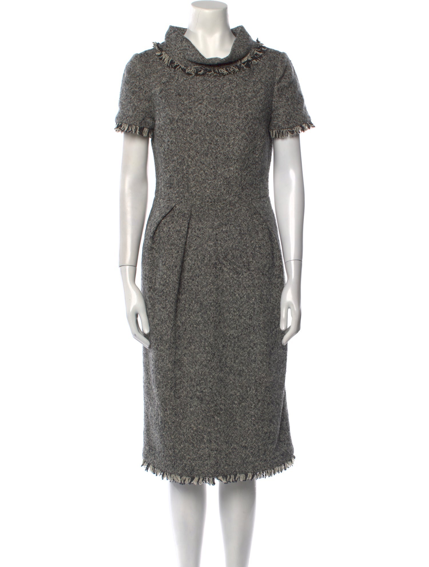 Oscar de la Renta Wool Midi Length Dress