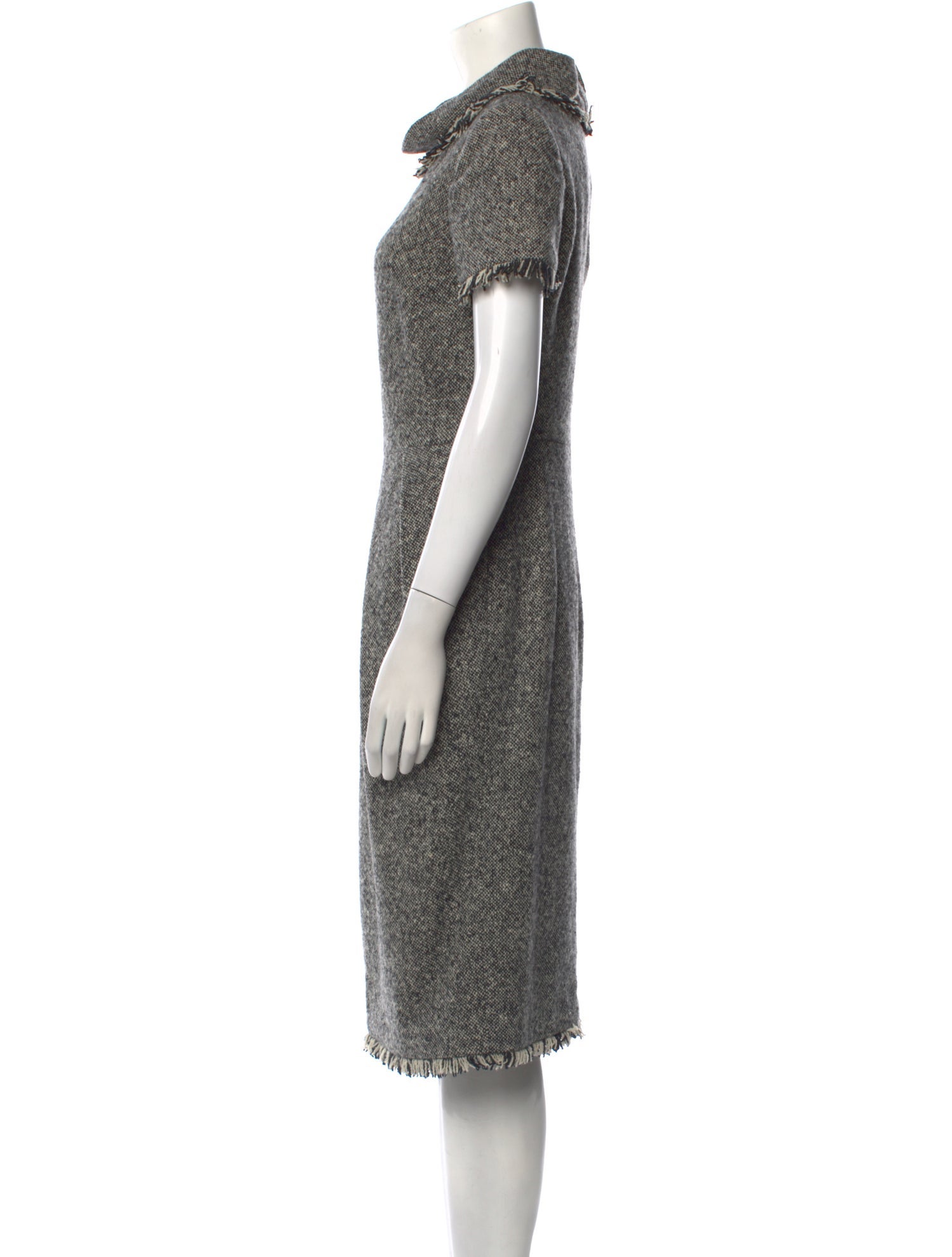 Oscar de la Renta Wool Midi Length Dress