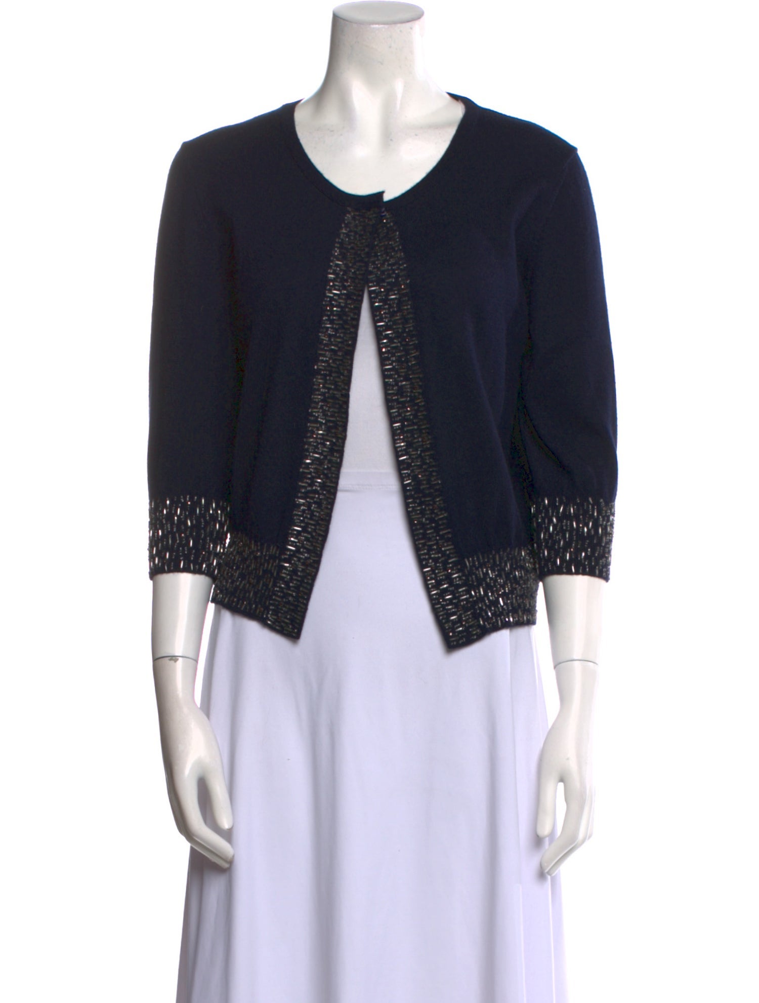 Oscar de la Renta Cashmere V-Neck Crop Top