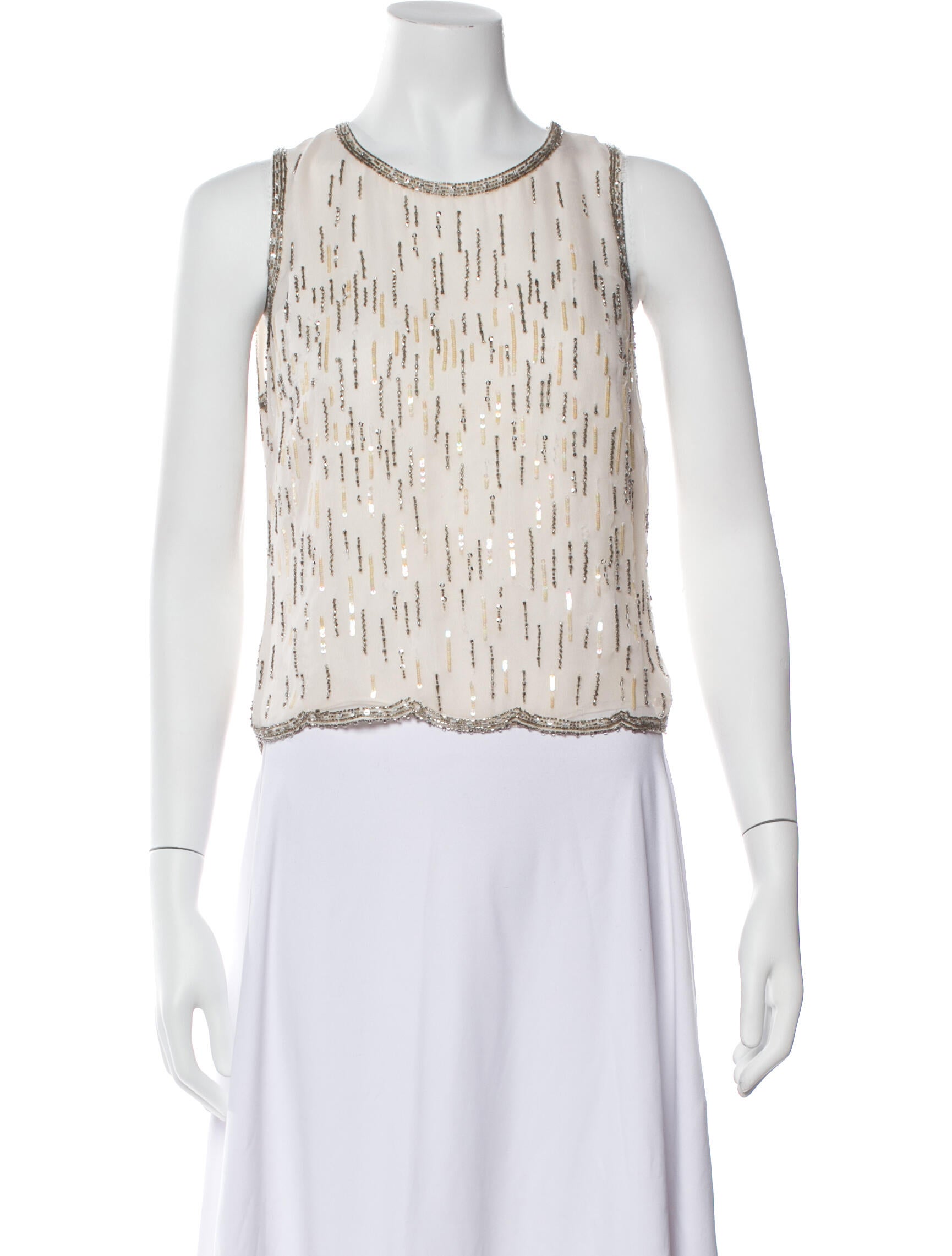 Oscar de la Renta Pink Label Silk Striped Crop Top