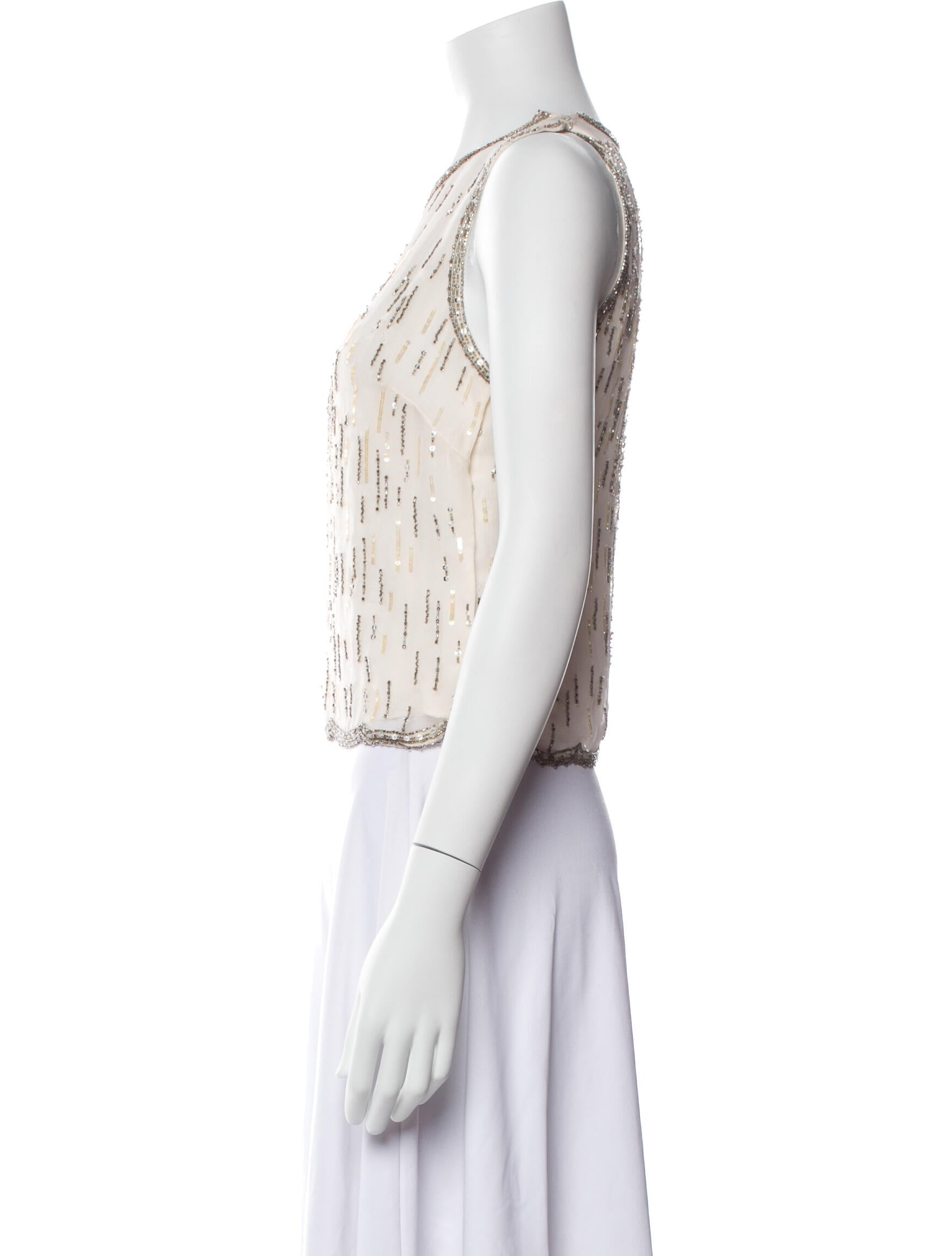 Oscar de la Renta Pink Label Silk Striped Crop Top