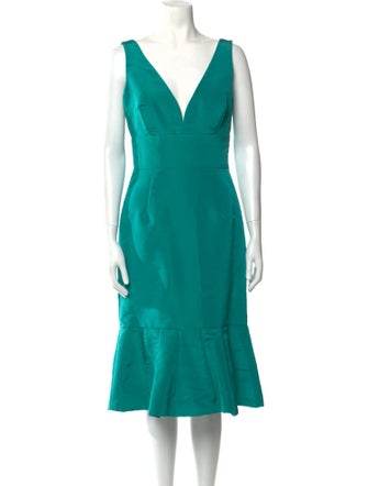 Oscar de la Renta Silk Midi Length Dress
