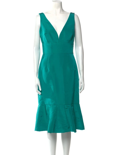 Oscar de la Renta Silk Midi Length Dress