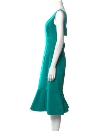 Oscar de la Renta Silk Midi Length Dress
