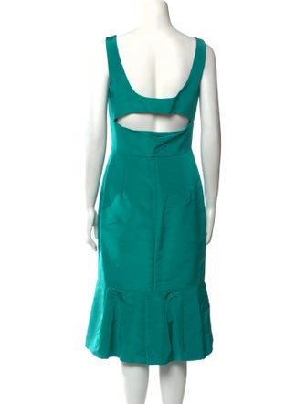 Oscar de la Renta Silk Midi Length Dress