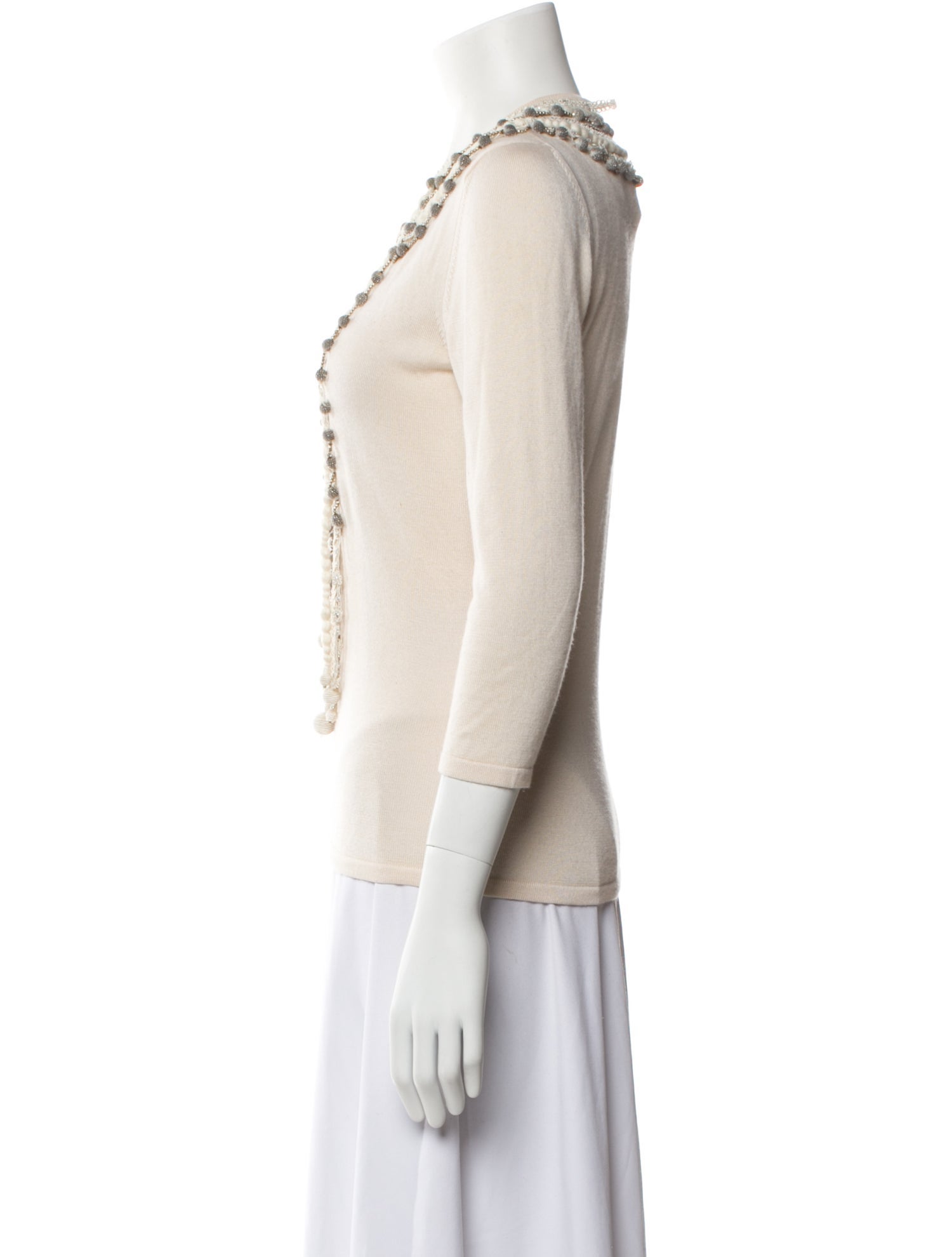 Oscar de la Renta Cashmere Scoop Neck Sweater