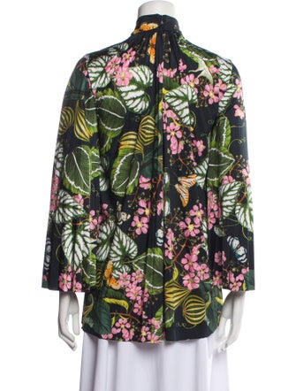 Oscar de la Renta Floral Print Mini Dress