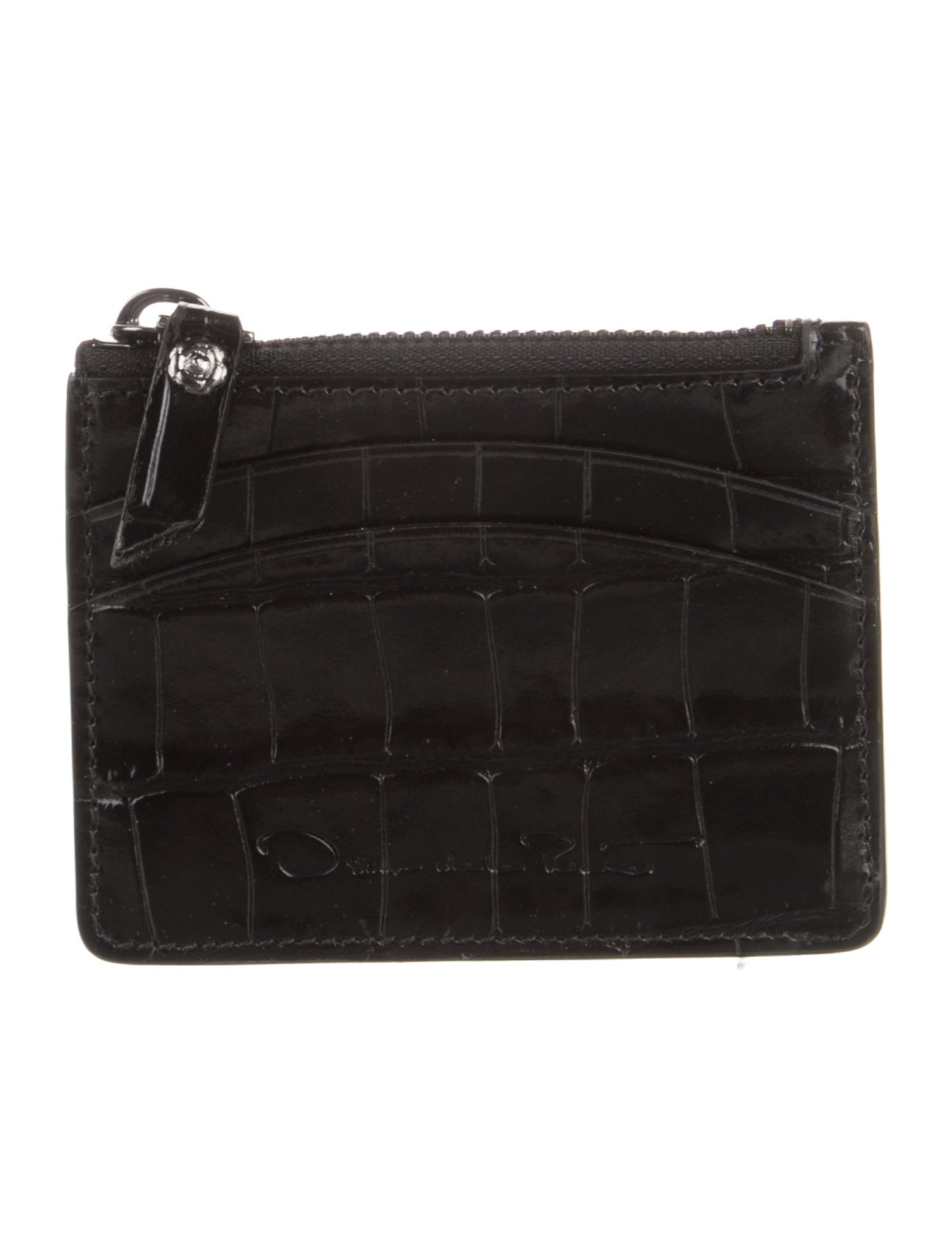 Oscar de la Renta Embossed Leather Animal Print Wallet