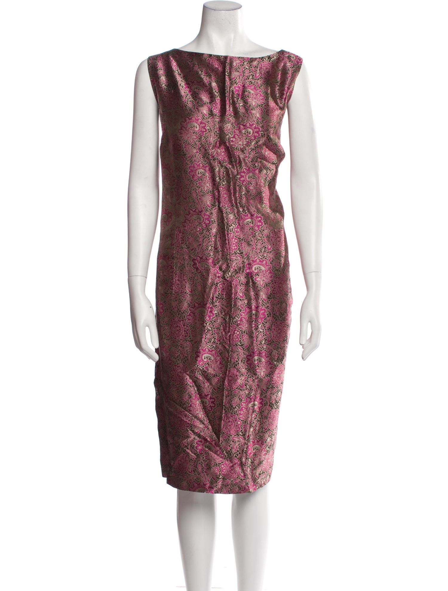 Oscar by Oscar de la Renta Printed Midi Length Dress