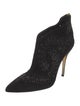 Oscar de la Renta Suede Crystal Embellishments Lace-Up Boots