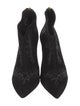 Oscar de la Renta Suede Crystal Embellishments Lace-Up Boots