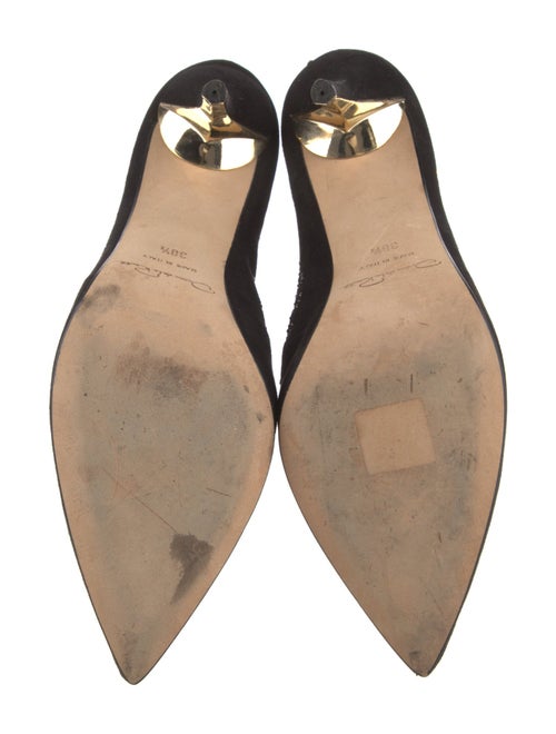 Oscar de la Renta Suede Crystal Embellishments Lace-Up Boots