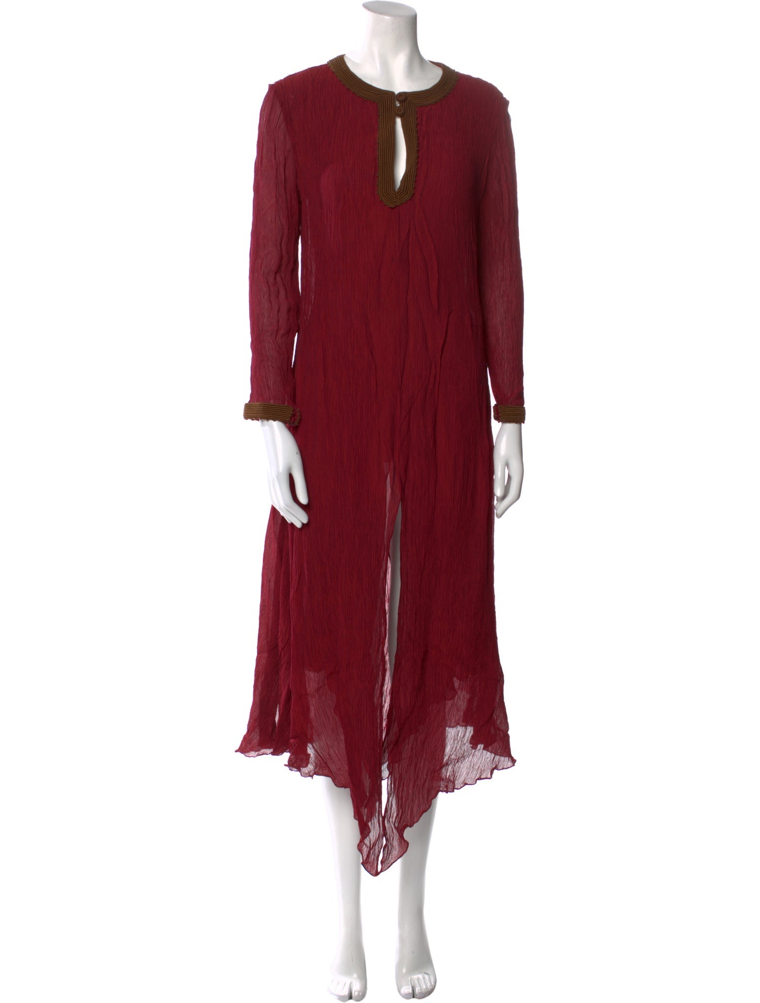 Oscar de la Renta Crew Neck Midi Length Dress