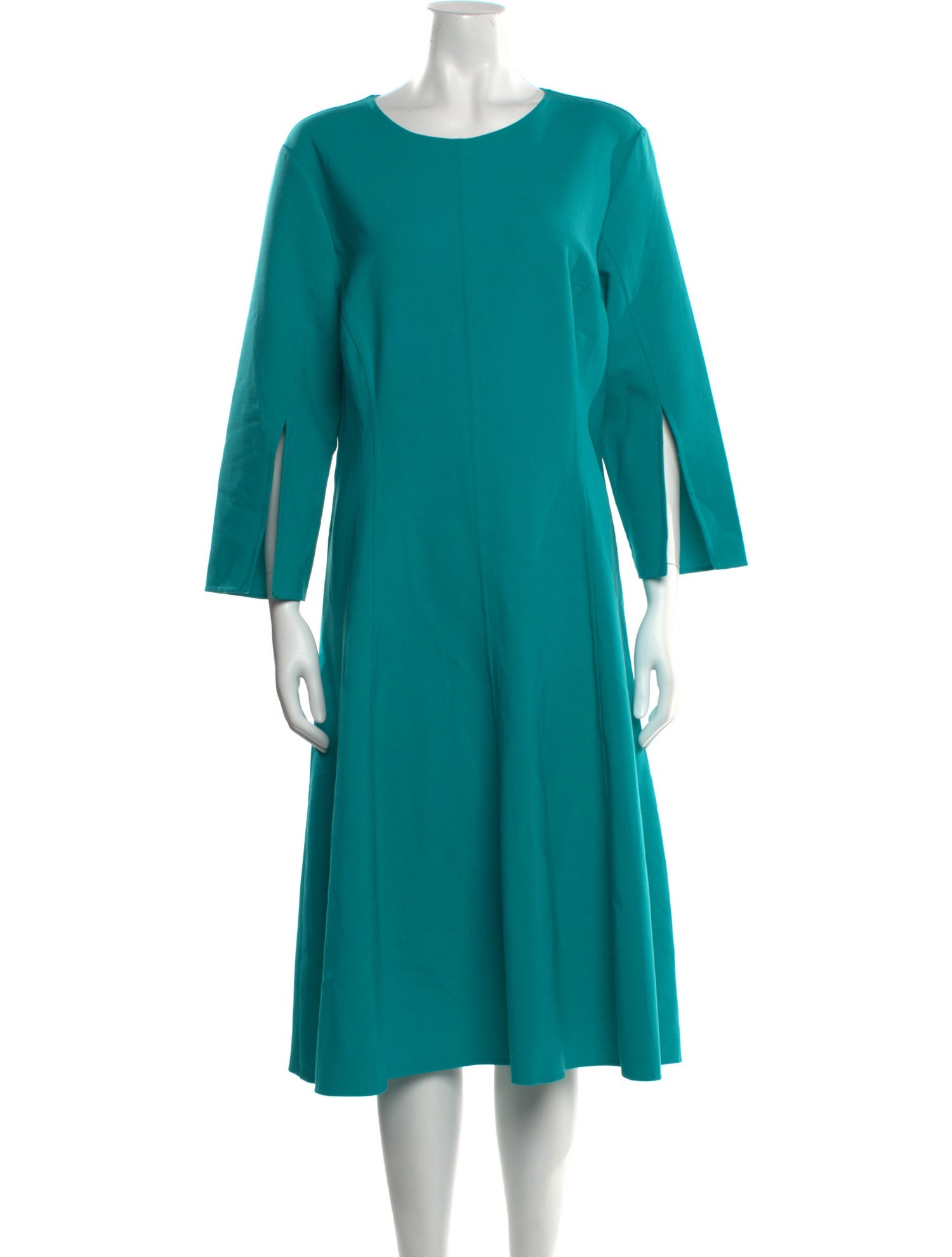 Oscar de la Renta Scoop Neck Midi Length Dress