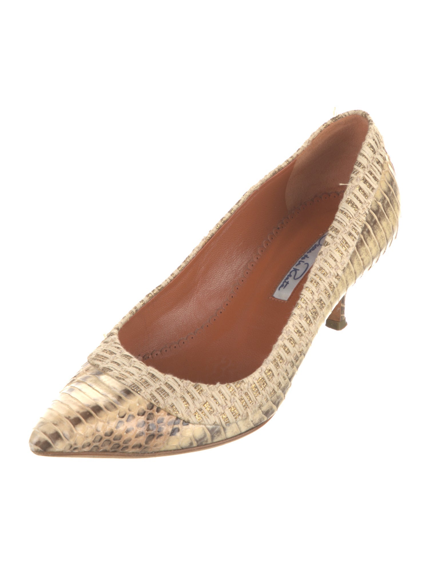 Oscar de la Renta Snakeskin Animal Print Pumps