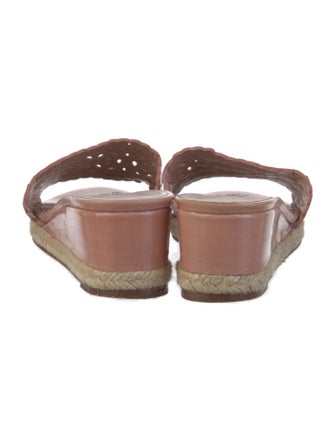 Oscar de la Renta Patent Leather Lasercut Accents Espadrilles