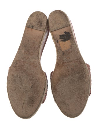 Oscar de la Renta Patent Leather Lasercut Accents Espadrilles