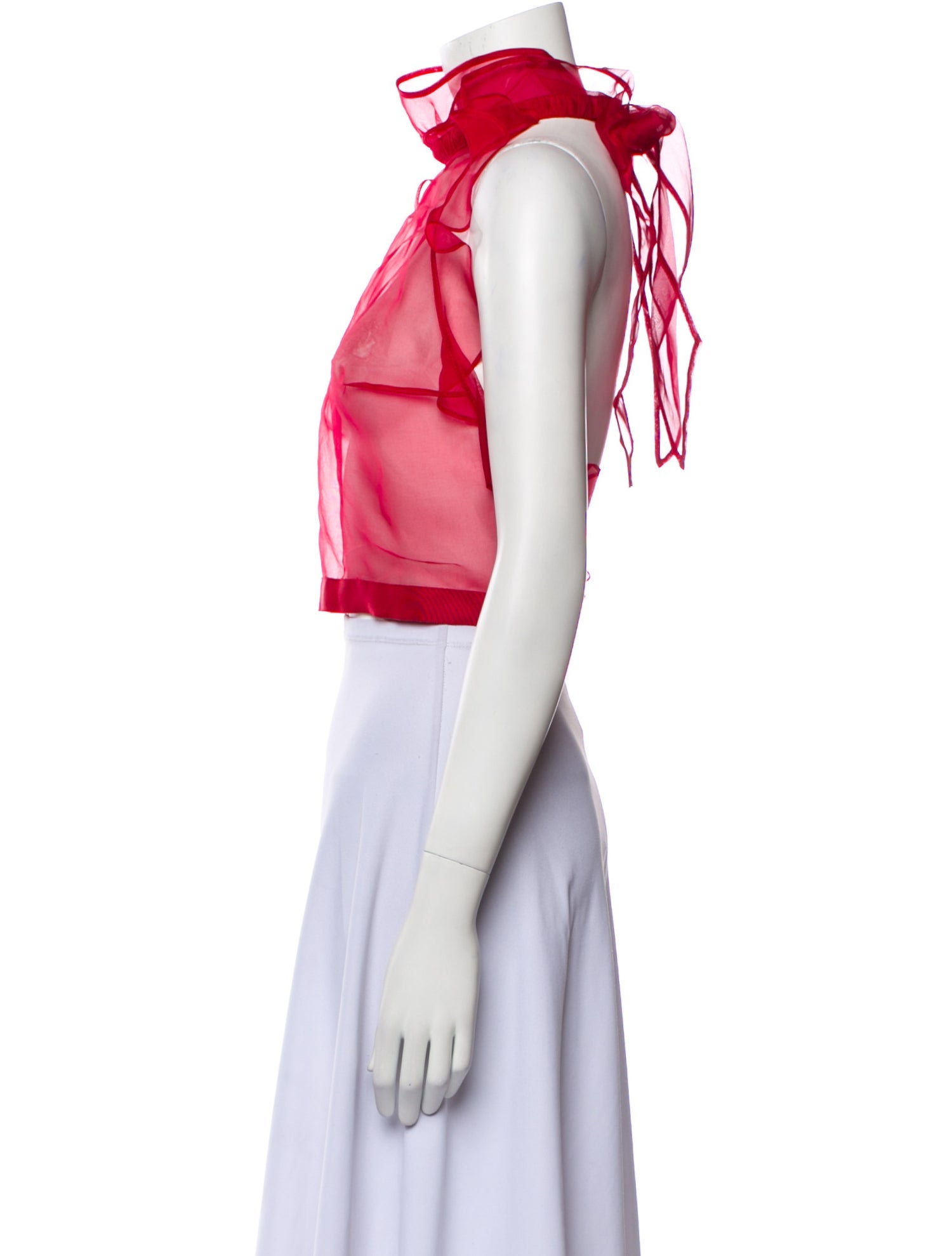 Oscar de la Renta Silk Mock Neck Crop Top w/ Tags
