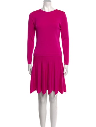 Oscar de la Renta Crew Neck Mini Dress