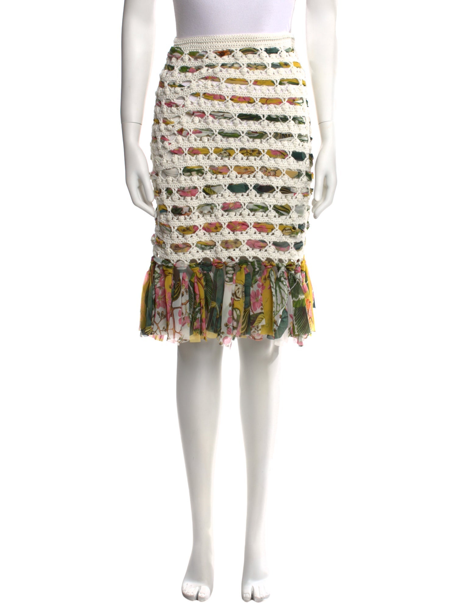 Oscar de la Renta Patterned Knee-Length Skirt w/ Tags