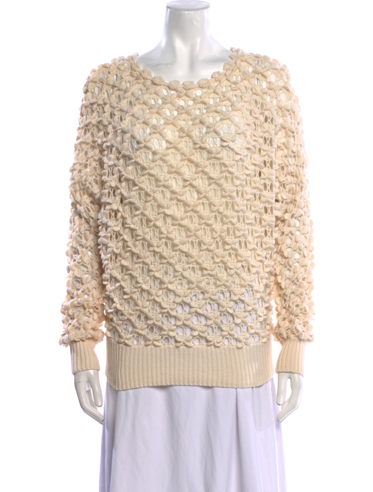 Oscar de la Renta Silk Scoop Neck Sweater