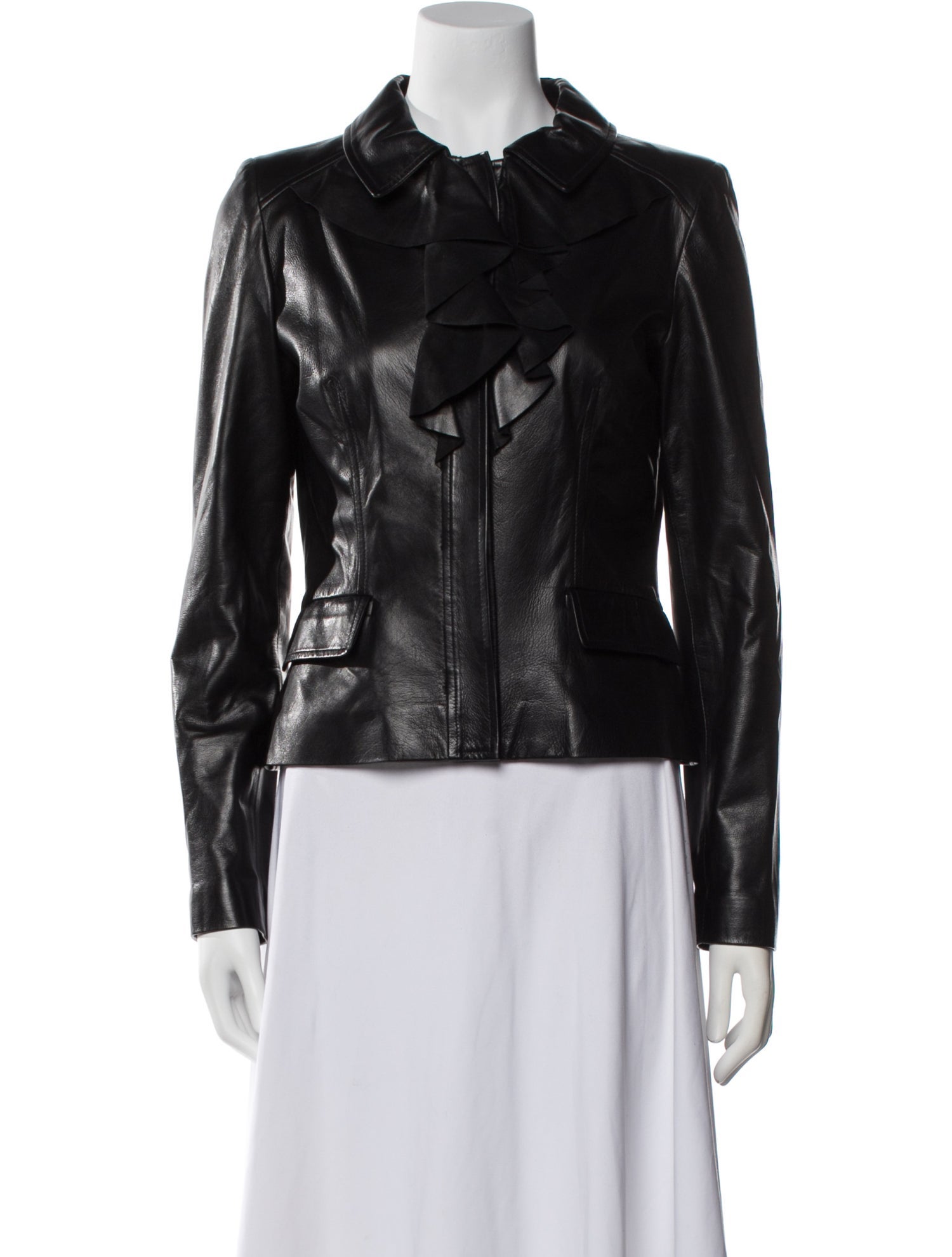 Oscar de la Renta Leather Biker Jacket