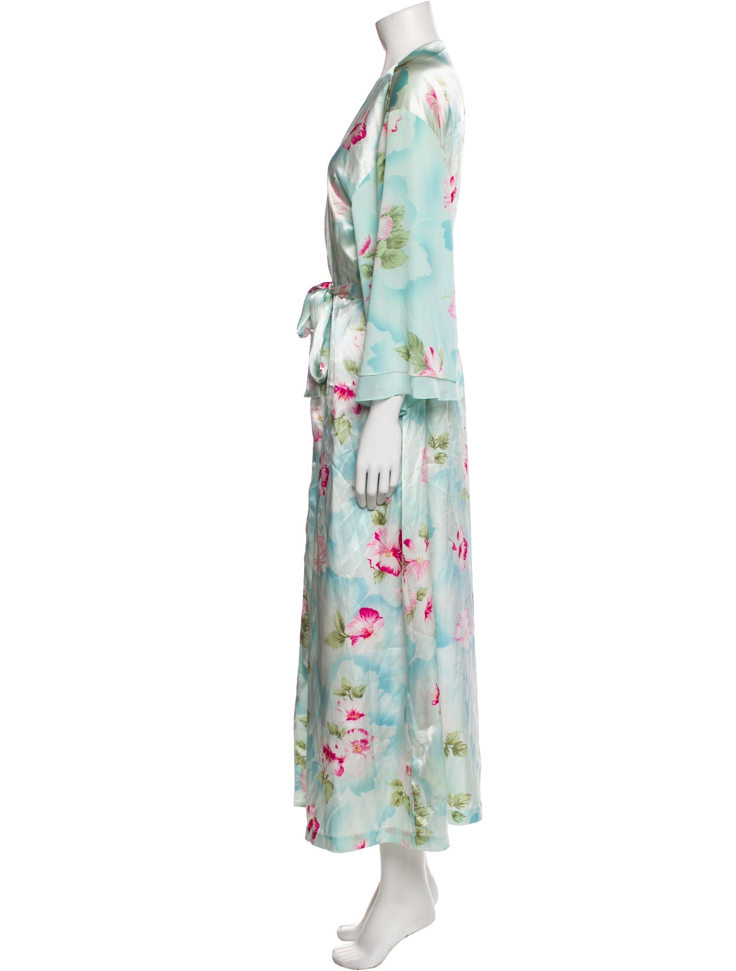 Oscar de la Renta Satin Printed Robe