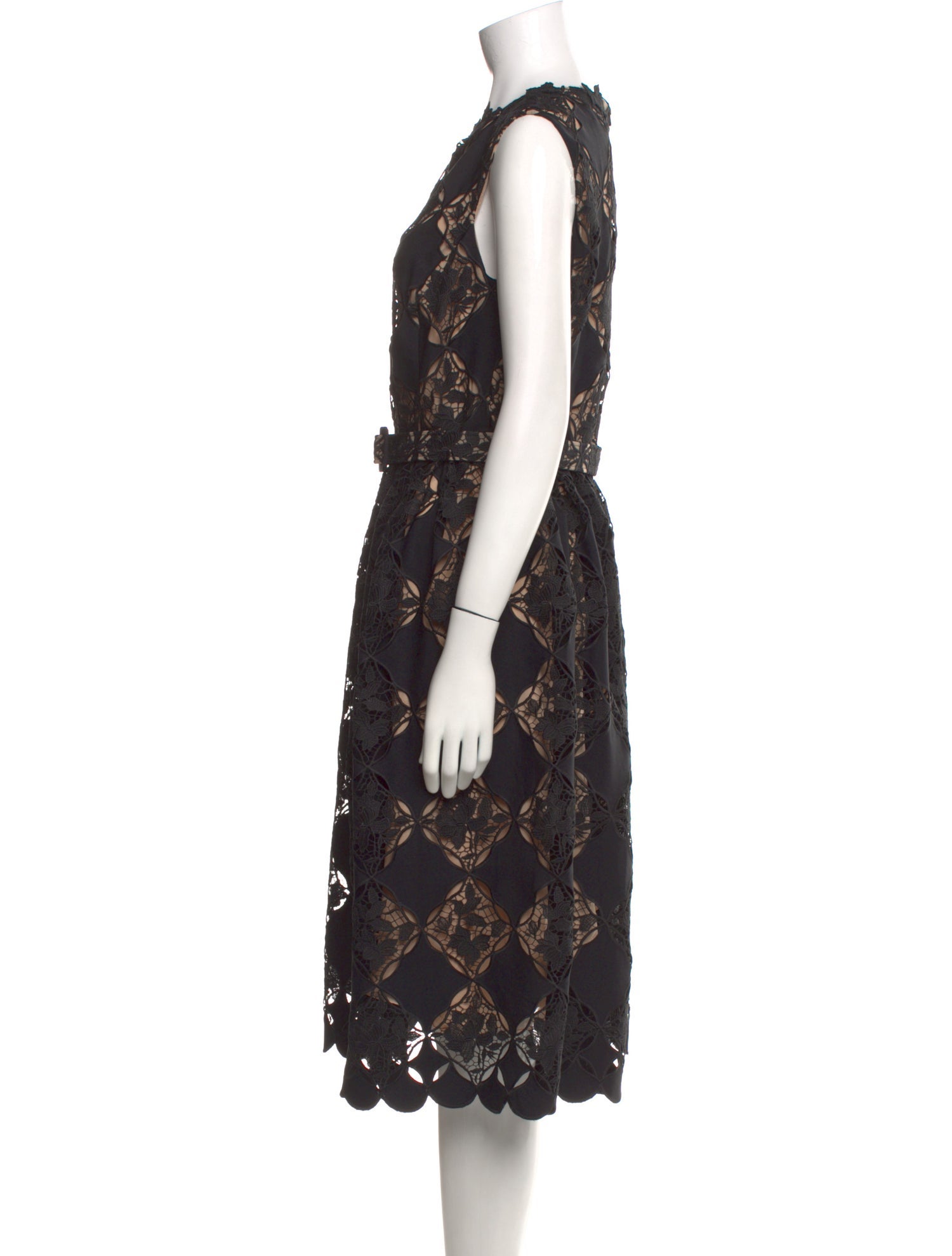 Oscar de la Renta Lace Pattern Midi Length Dress