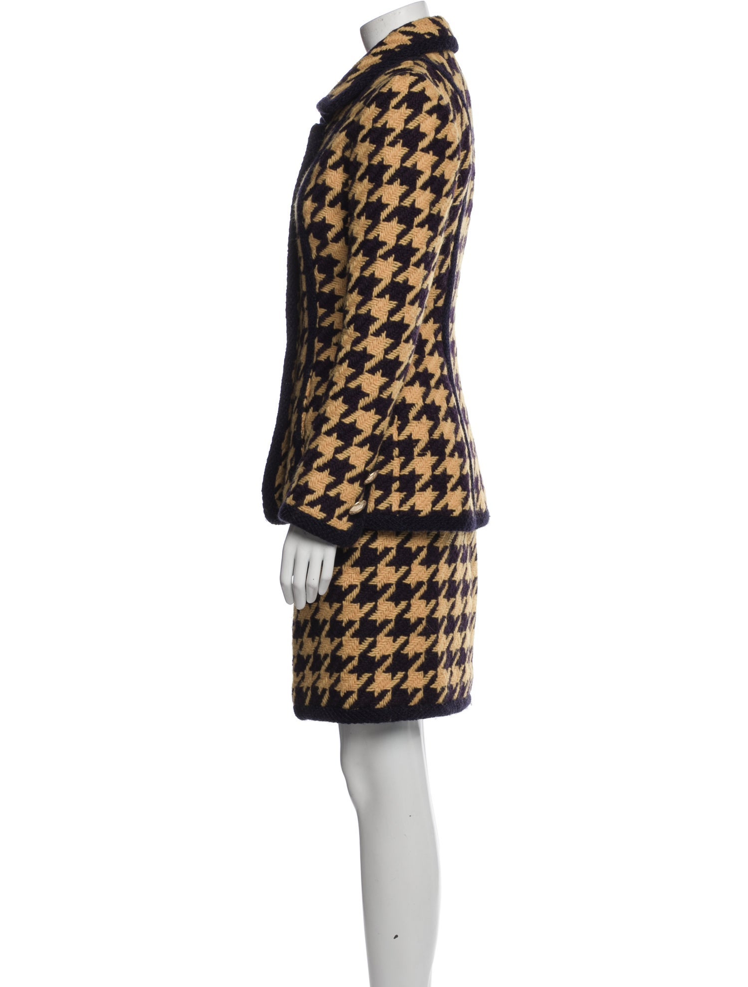 Oscar de la Renta Tweed Pattern Skirt Suit