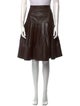 Oscar de la Renta Leather Knee-Length Skirt