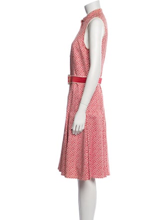 Oscar de la Renta Printed Midi Length Dress