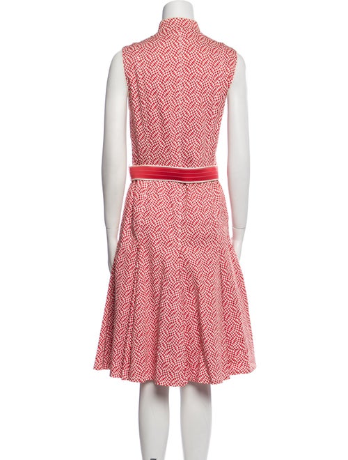 Oscar de la Renta Printed Midi Length Dress