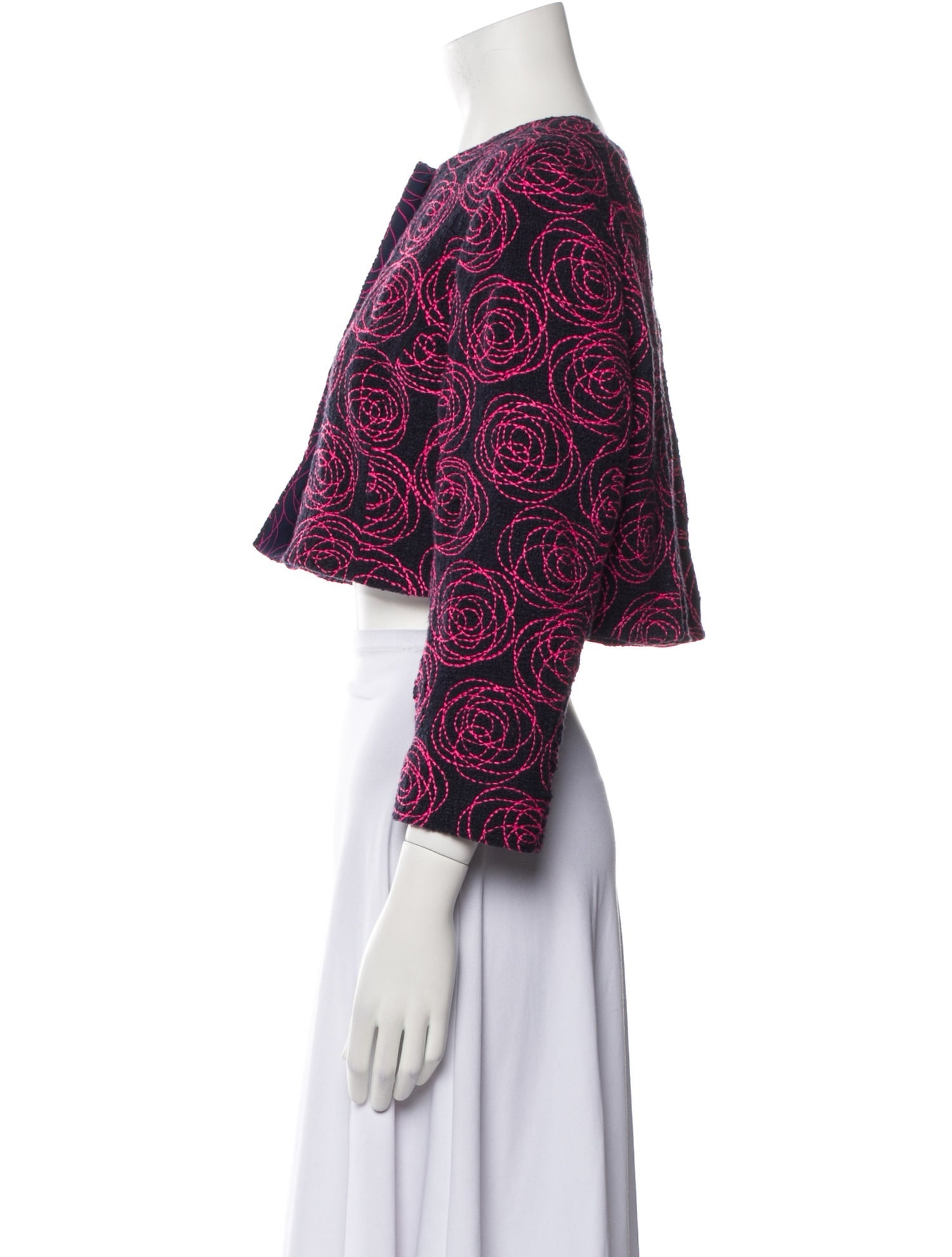 Oscar de la Renta Floral Print Bolero