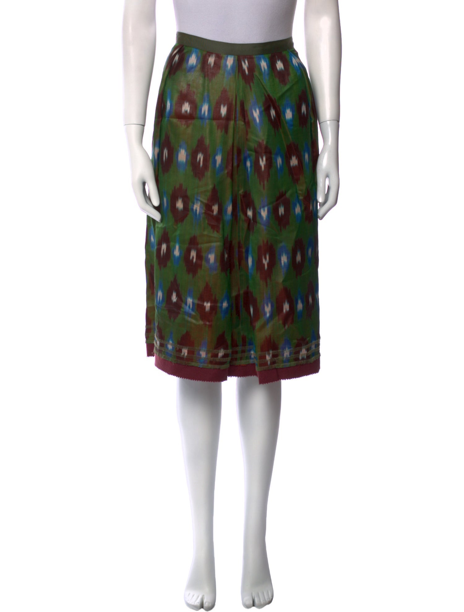 Oscar de la Renta Printed Knee-Length Skirt