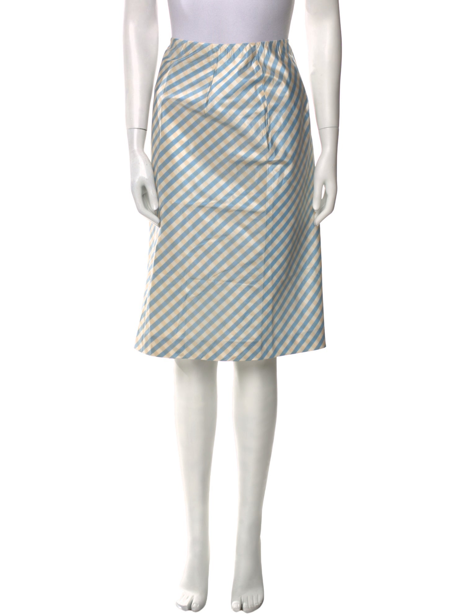 Oscar de la Renta Striped Knee-Length Skirt