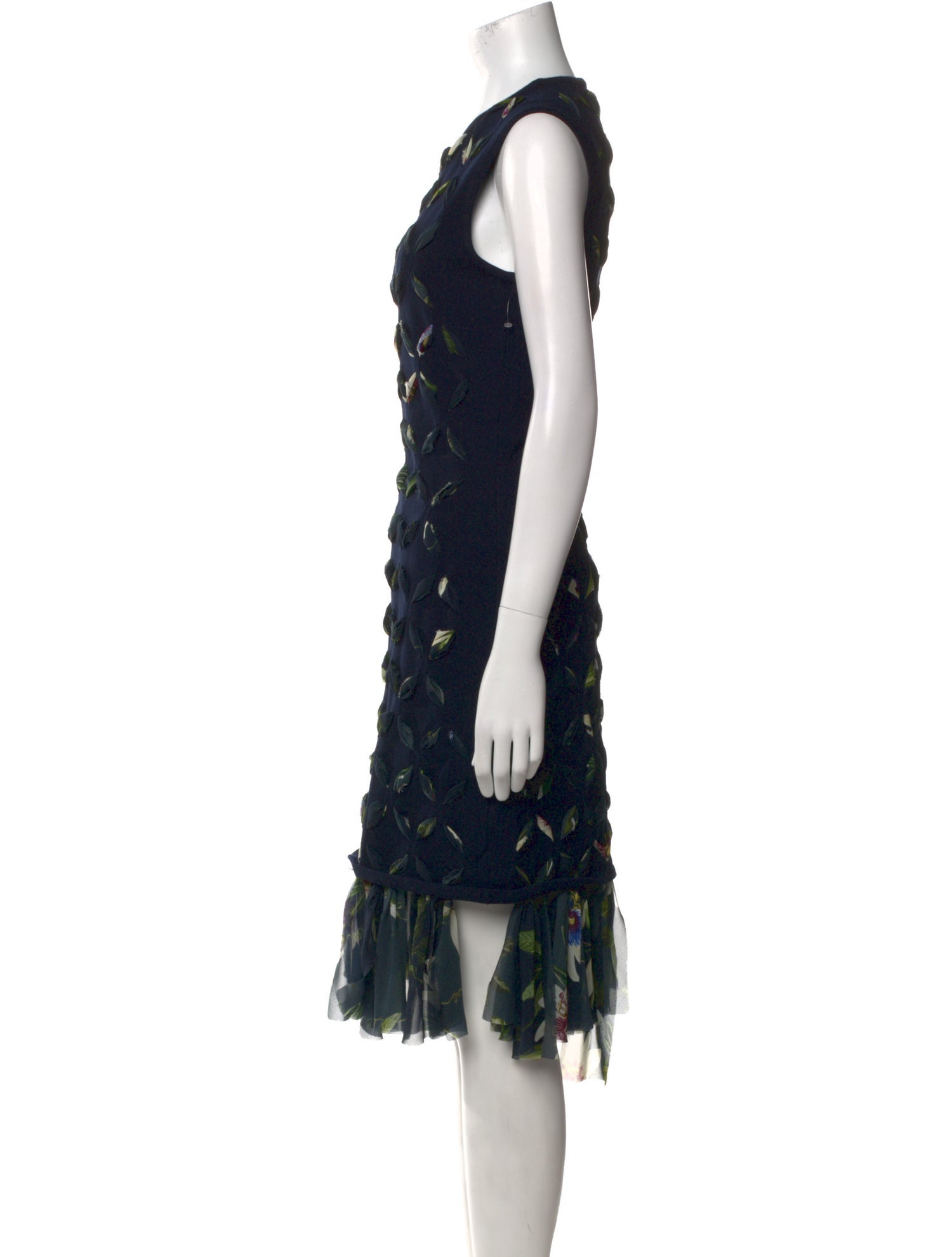 Oscar de la Renta Printed Midi Length Dress