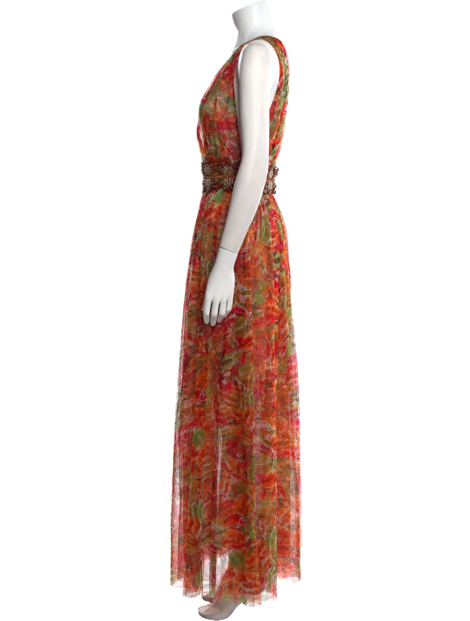Oscar de la Renta Printed Long Dress