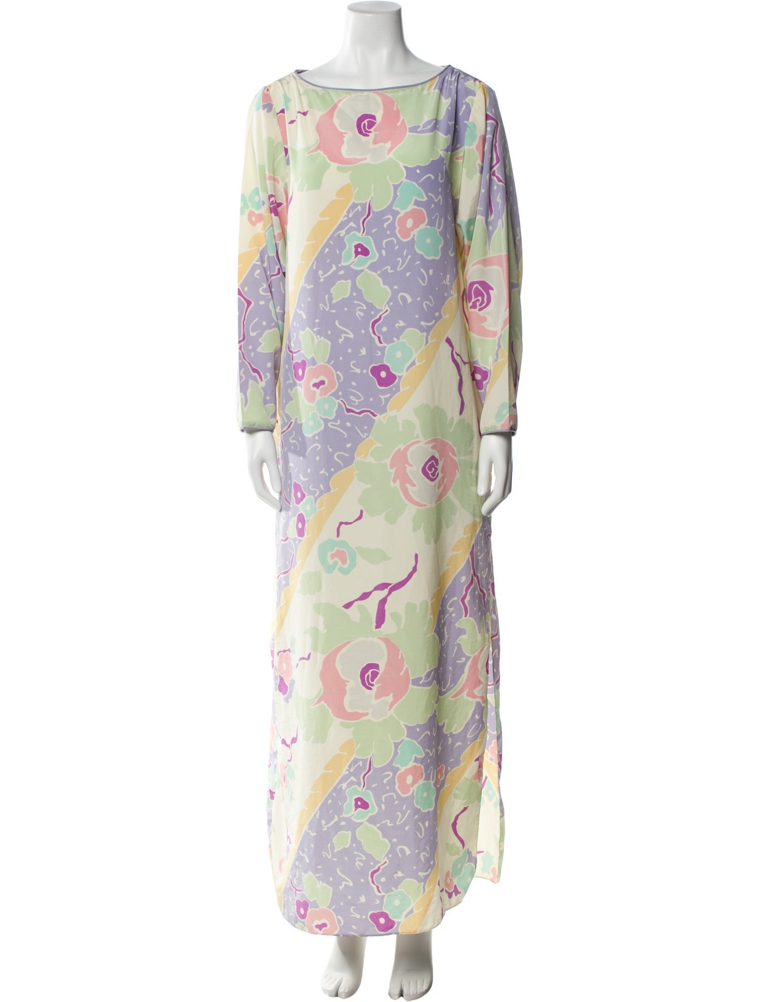 Oscar de la Renta Floral Print Long Dress