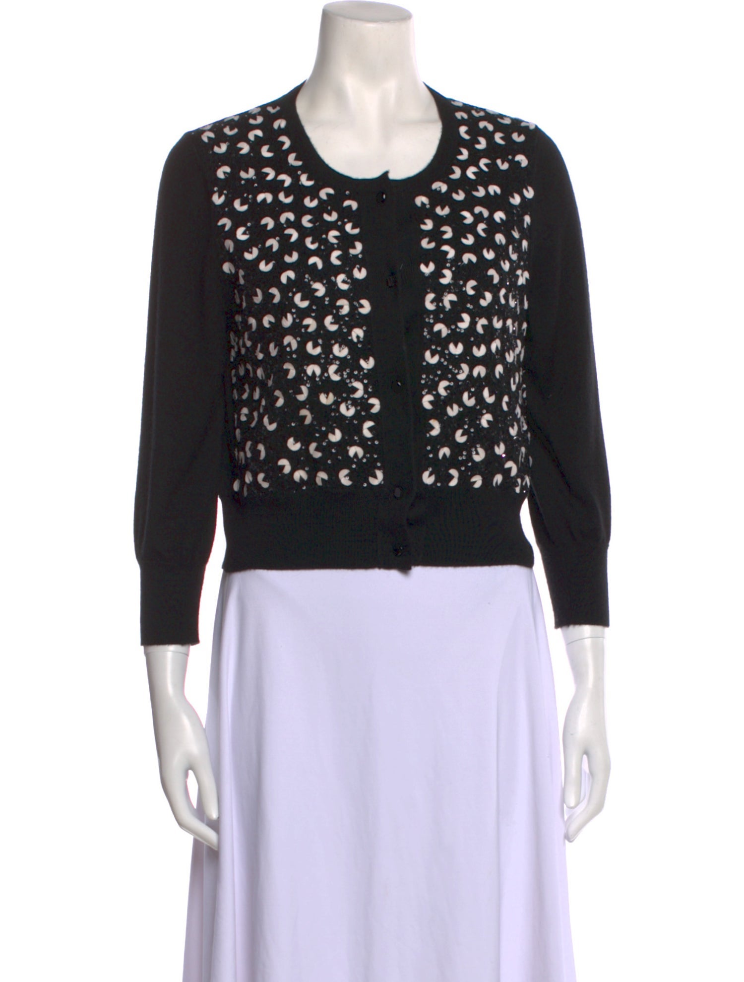 Oscar de la Renta Cashmere Printed Sweater