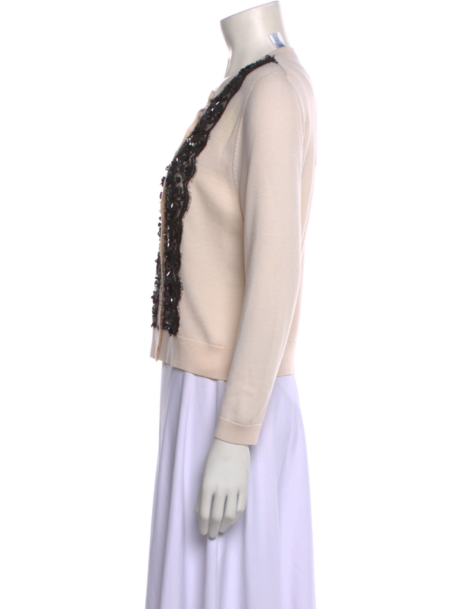 Oscar de la Renta Virgin Wool Crew Neck Sweater