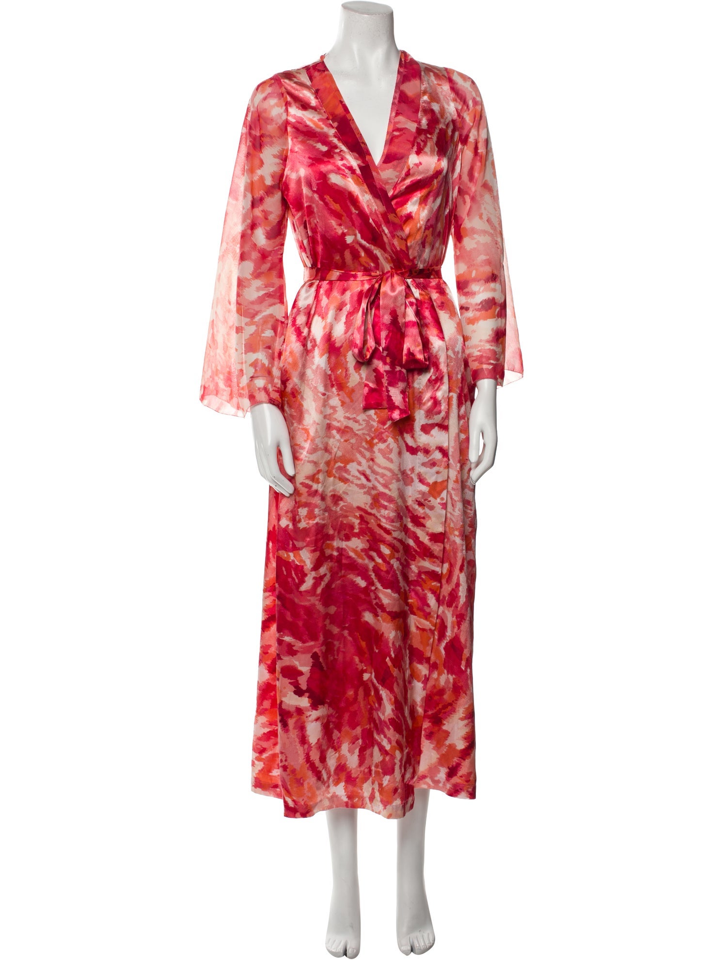 Oscar de la Renta Printed Scalloped Accent Robe