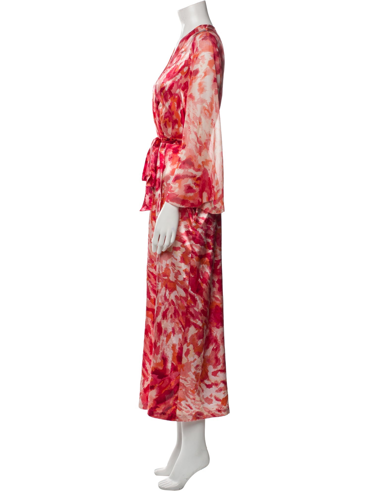 Oscar de la Renta Printed Scalloped Accent Robe