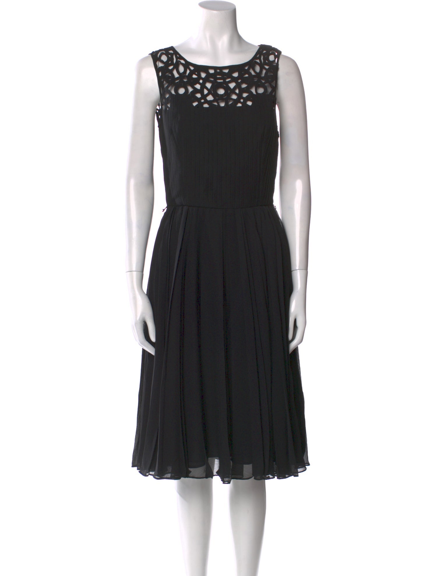 Oscar de la Renta Bateau Neckline Midi Length Dress
