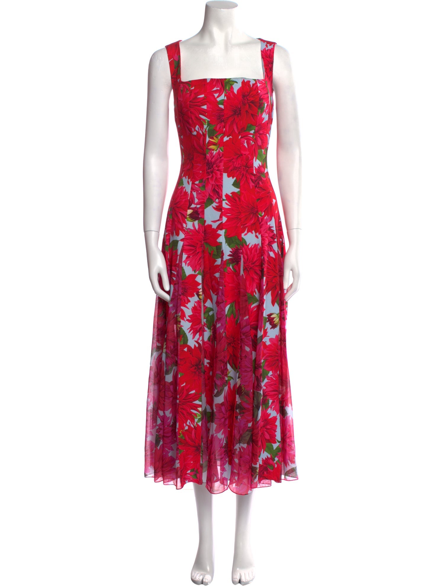 Oscar de la Renta Floral Print Long Dress