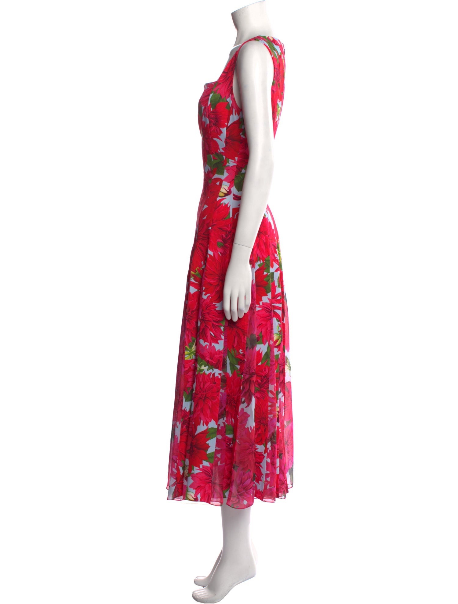 Oscar de la Renta Floral Print Long Dress