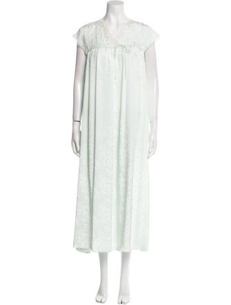 Oscar de la Renta V-Neck Long Dress