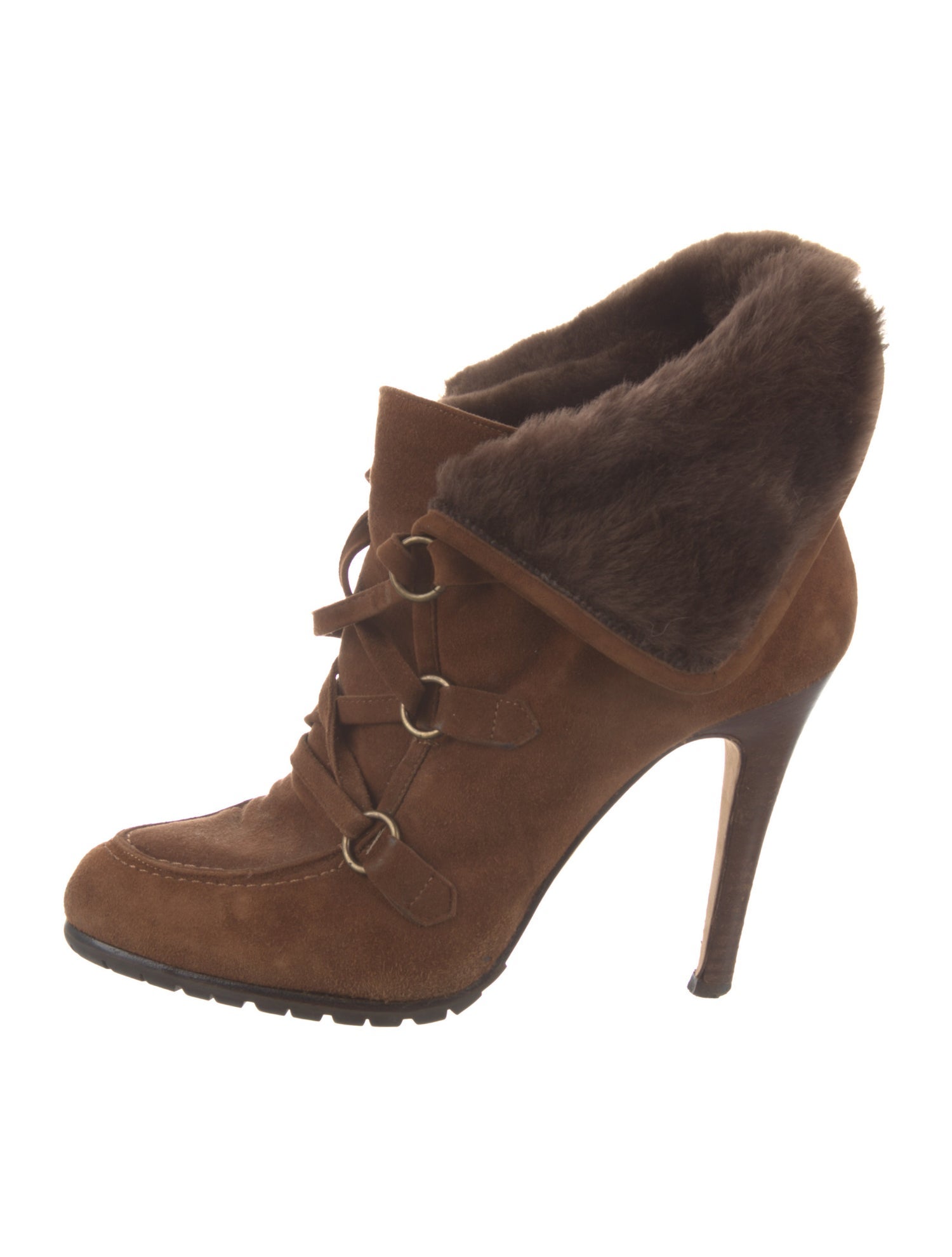 Oscar de la Renta Suede Lace-Up Boots